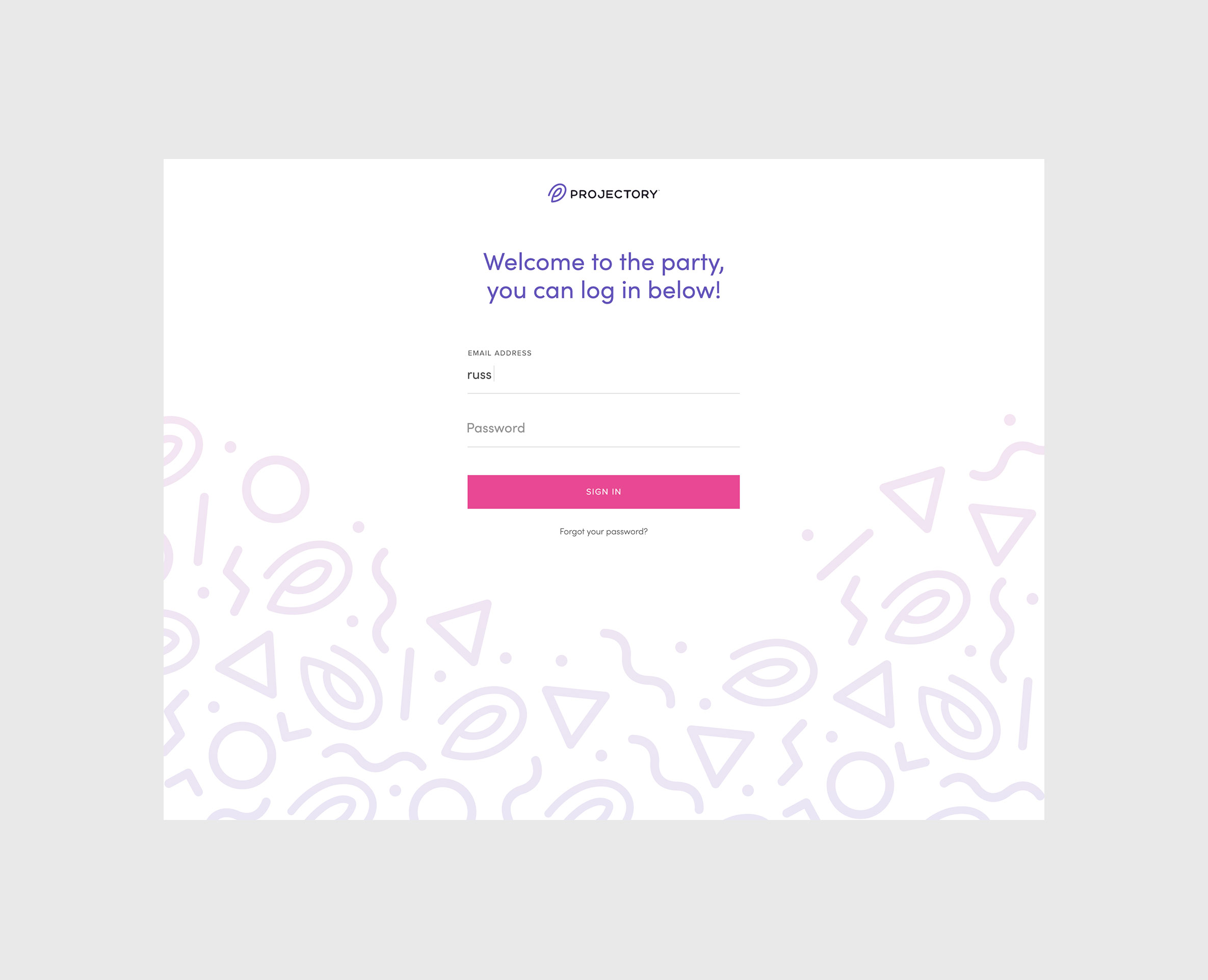 Projectory_Login